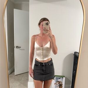 Zara Beige Satin Top